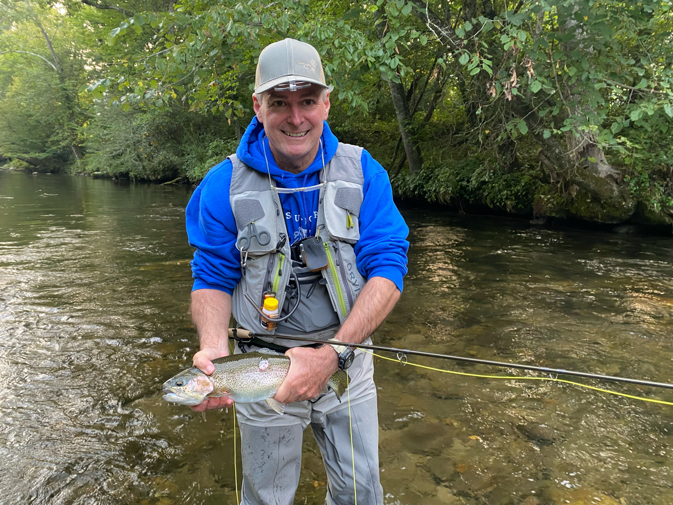 Single angler fishing in Maggie Valley