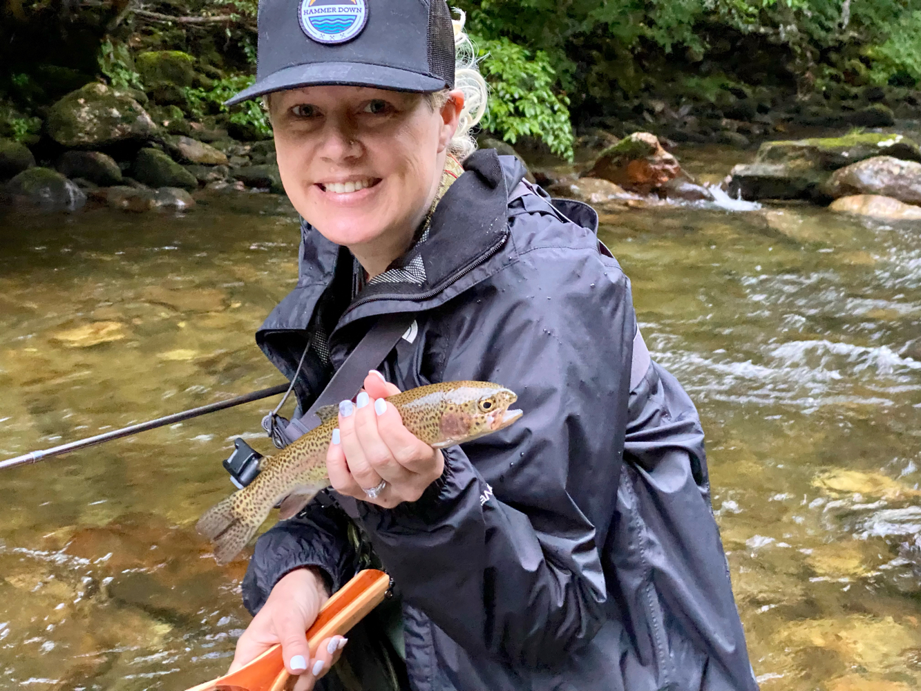 Lone angler fishing in Maggie Valley