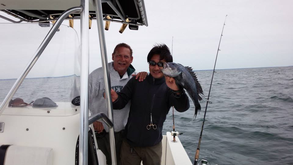 Two people fishing in Mashpee