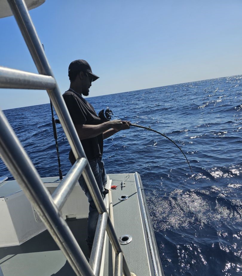 Angler with fishing rod at Port Canaveral