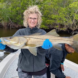 A snook fish caught in Fort Myers, Florida