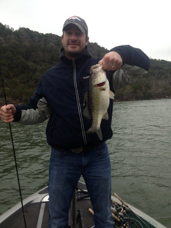Angler catches fish in Texas
