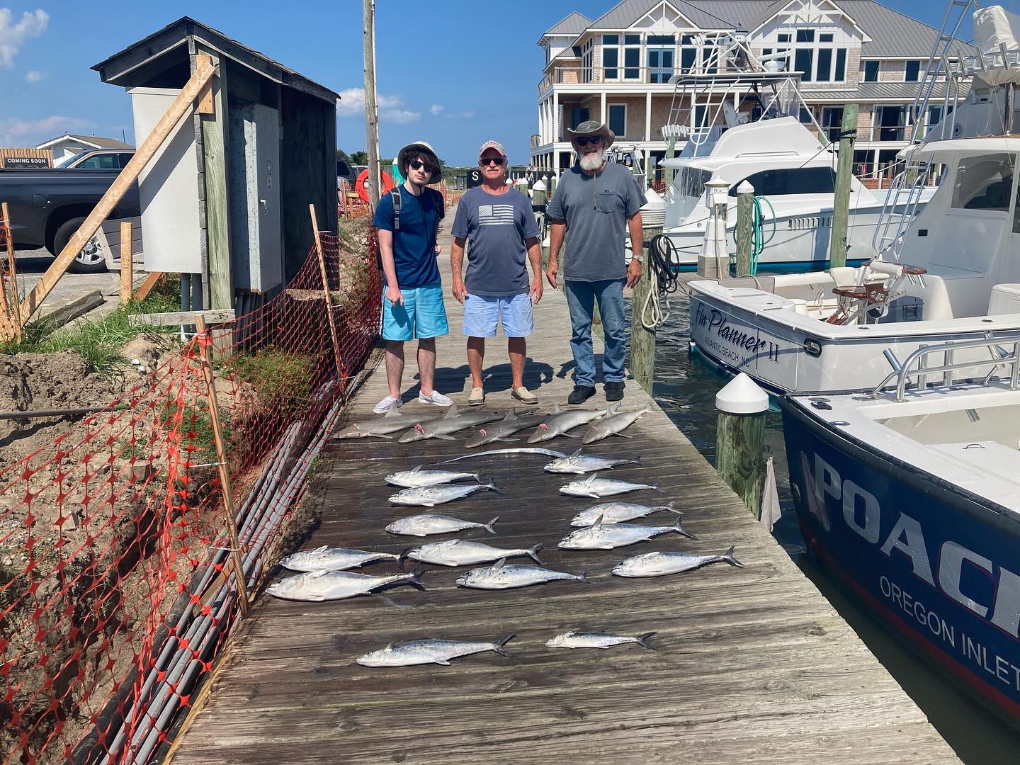 Three people fishing in North Carolina