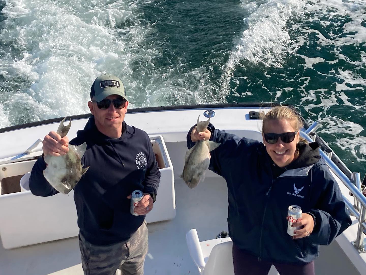 Two grey triggerfish caught in Nags Head