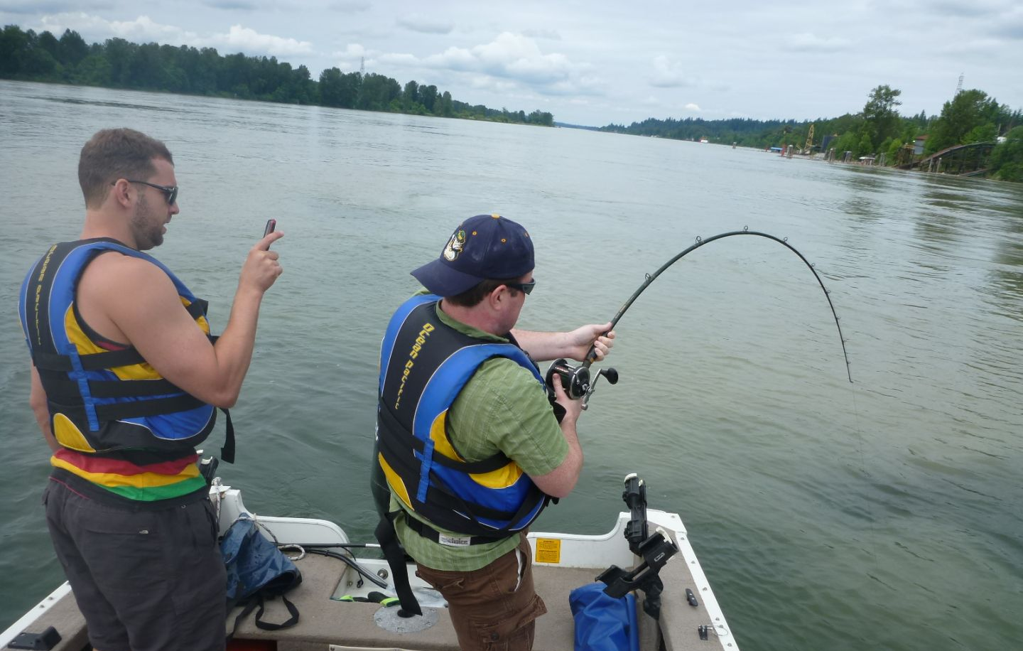 Two people fishing in North Vancouver