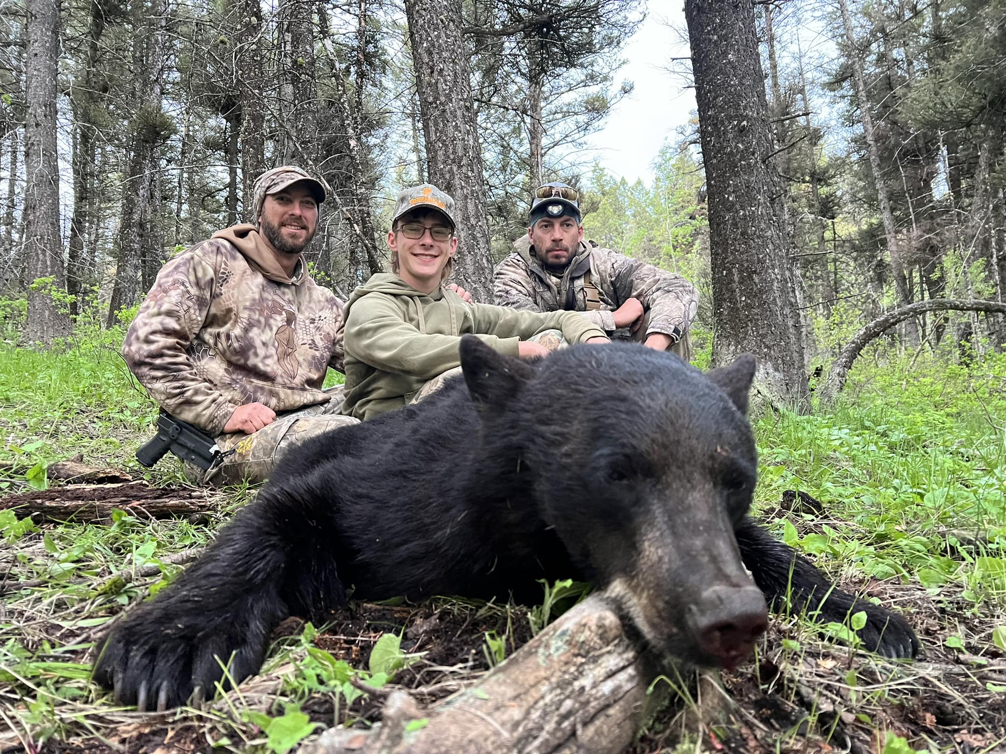 A group of 4 people hunting for fish in ID