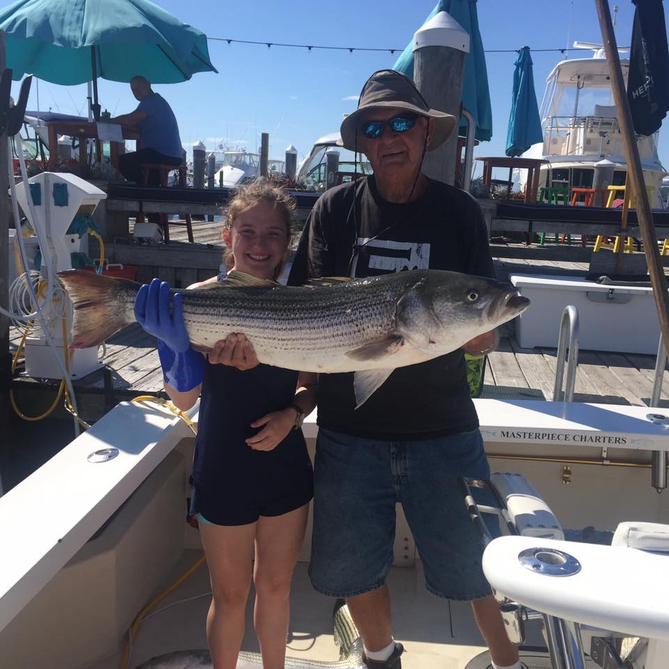 Striped bass caught while fishing in NY
