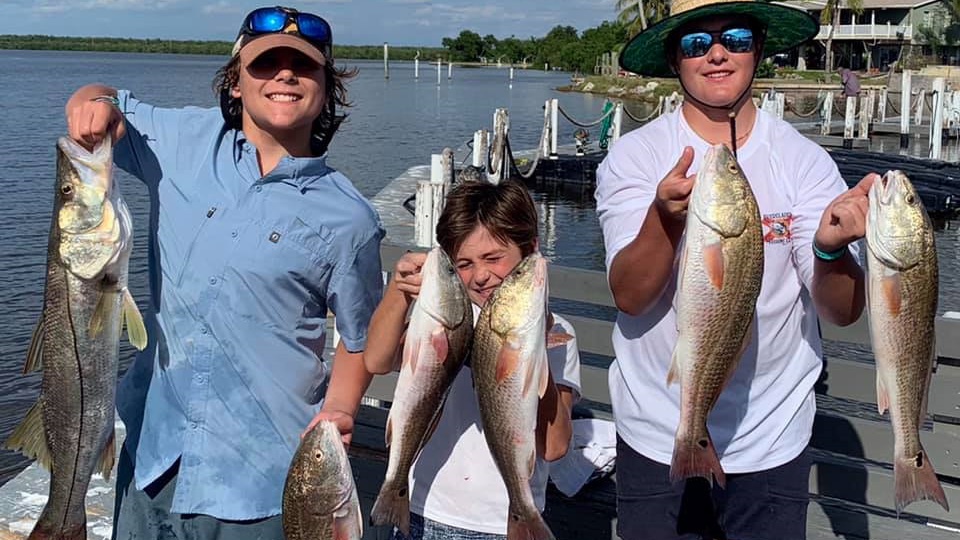 Snook, redfish, and 4 other redfish caught in Chokoloskee