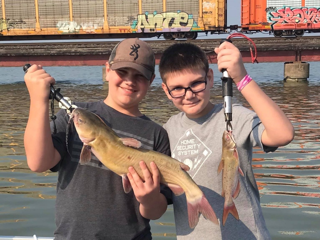 Catching two blue and channel catfish in OH
