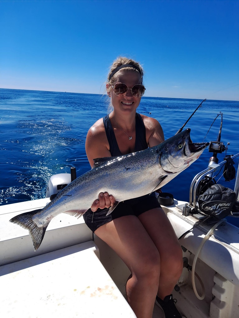 Chinook salmon caught while fishing in WI