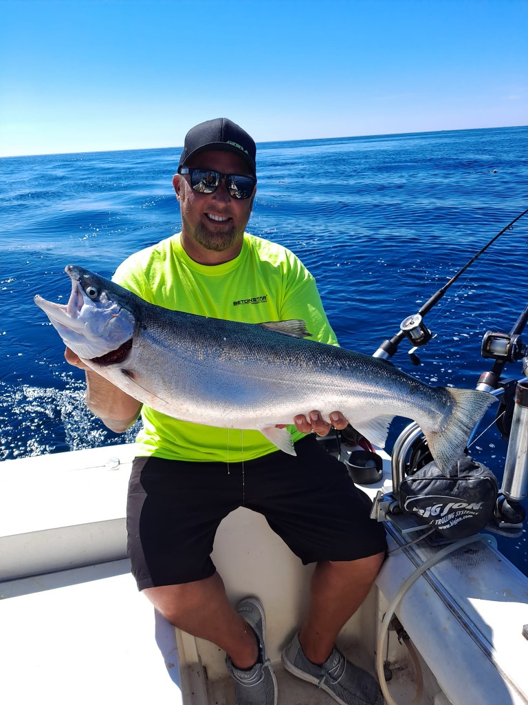 Angler with a 28-inch fish caught while fishing in WI