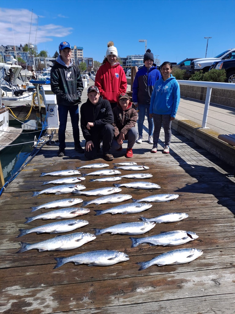Six pink salmon caught while fishing in WI