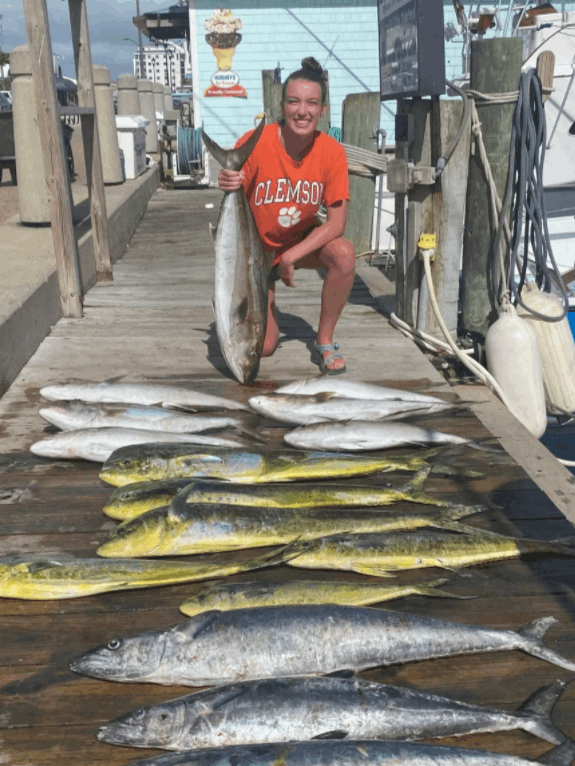 4 king mackerel and wahoo fish caught in NC