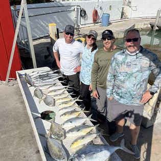 Four people fishing in Marathon, Florida