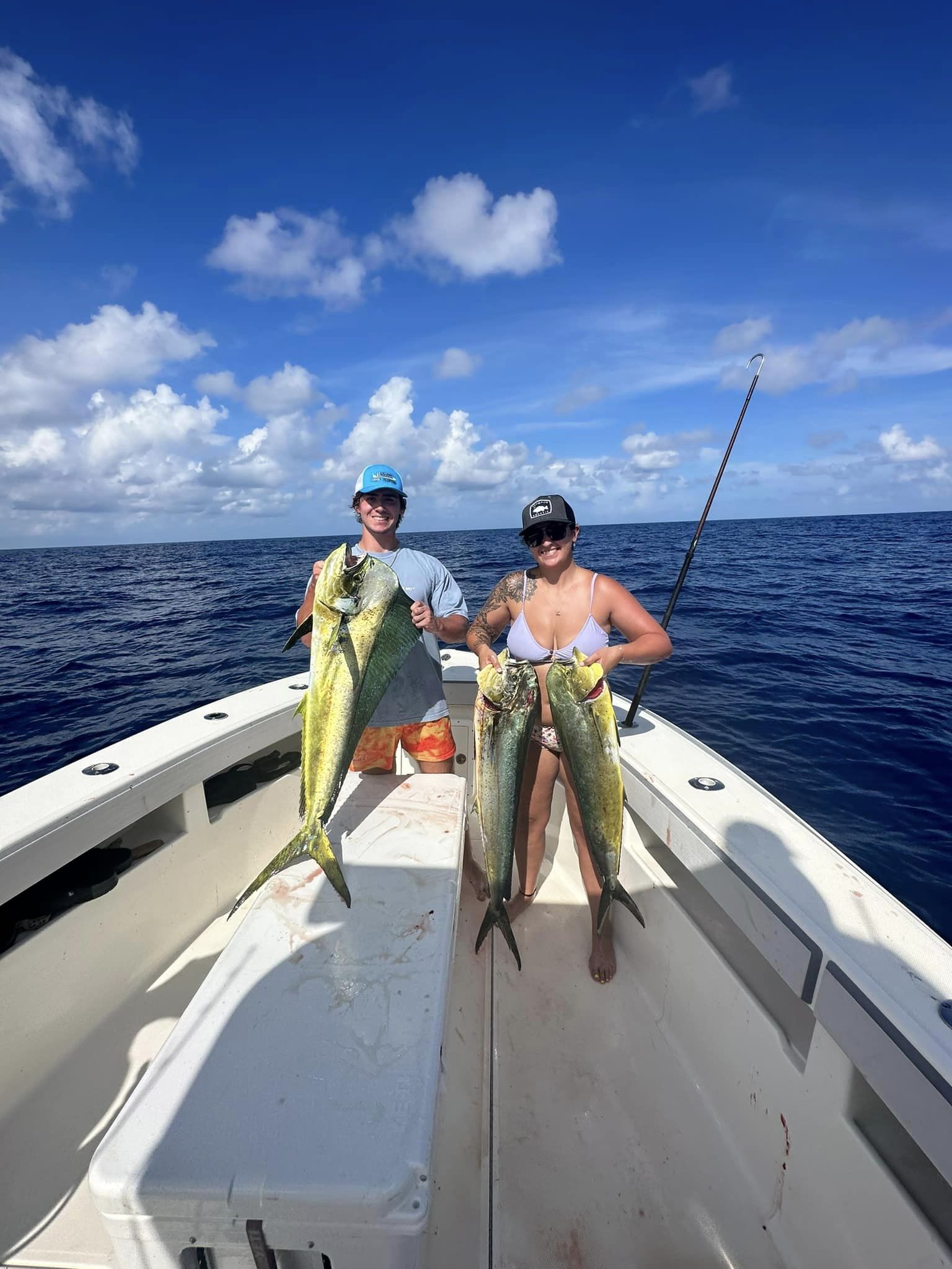 Two king mackerel, 38 inches long, caught fishing in Marathon