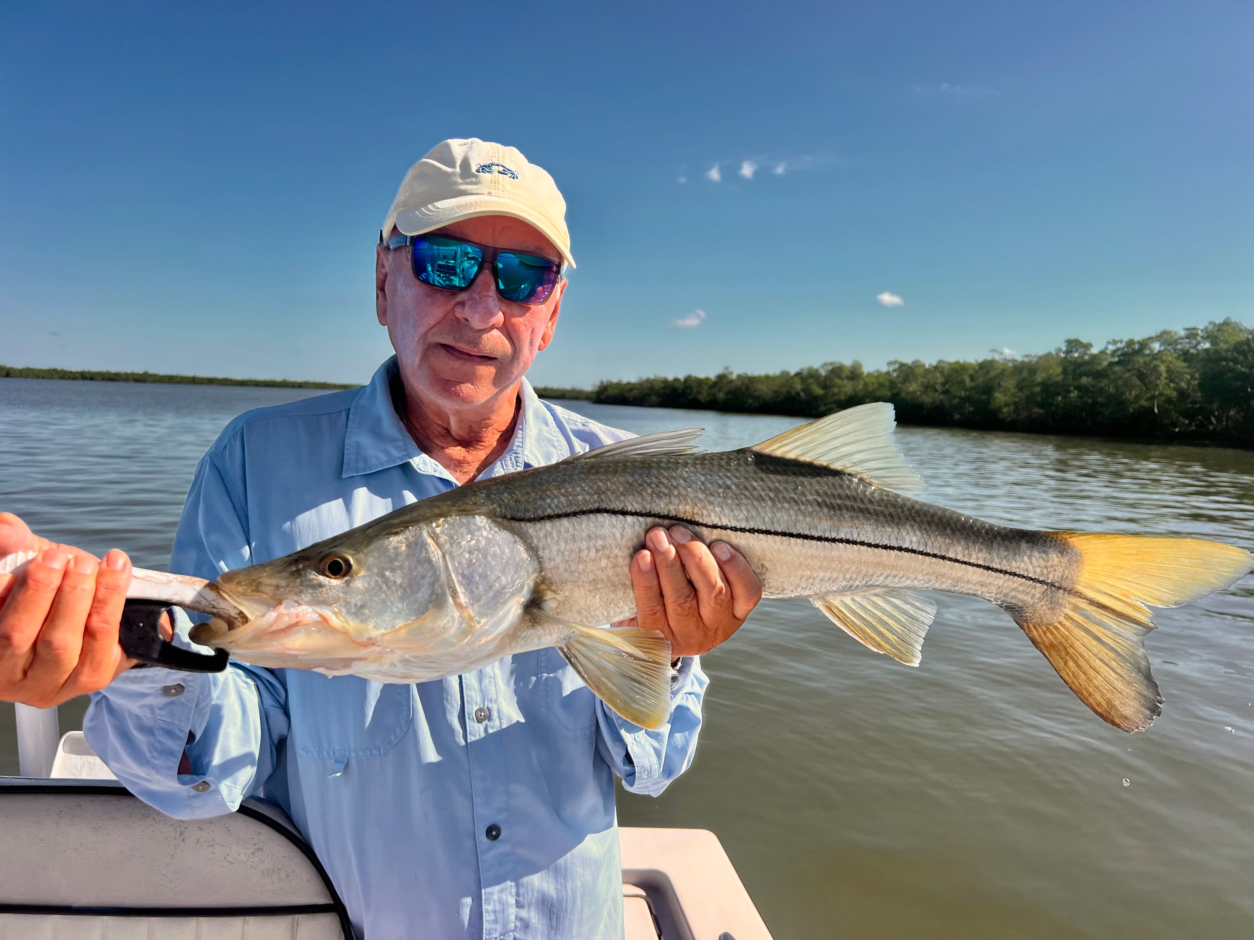 A lone snook fish caught while fishing in Naples