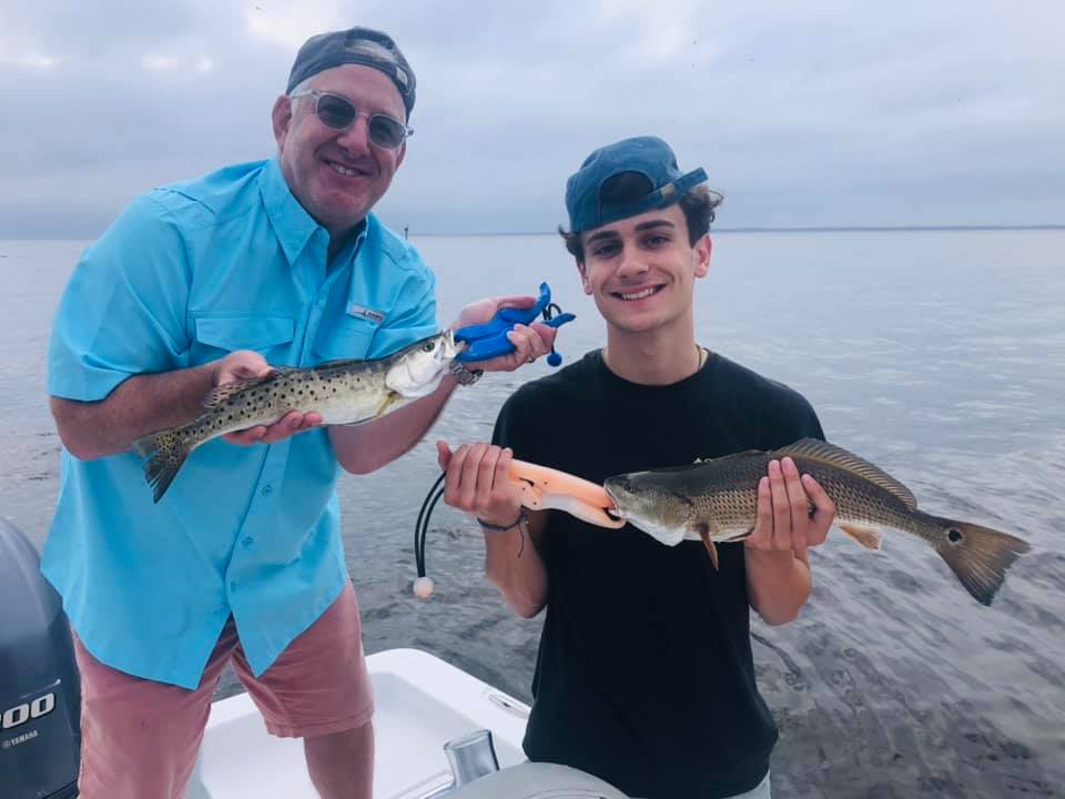2 redfish and spotted weakfish caught in Oriental