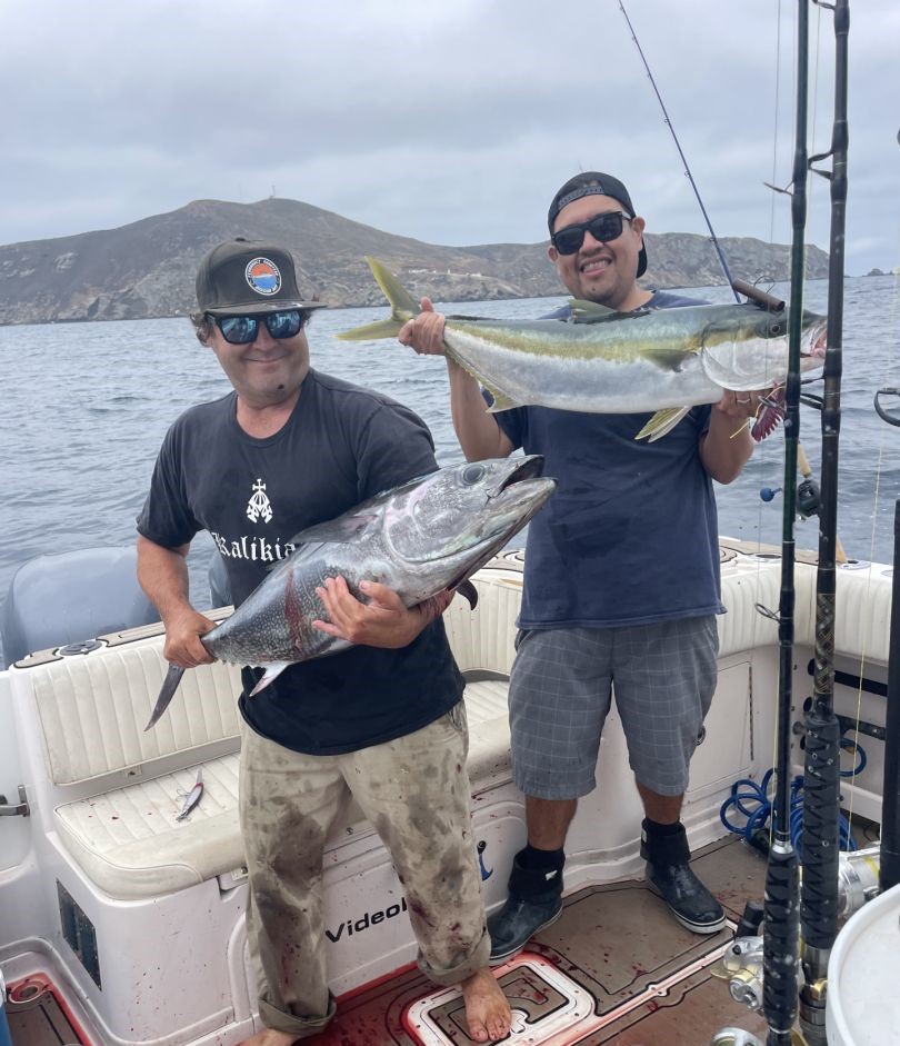 Two anglers fishing in California