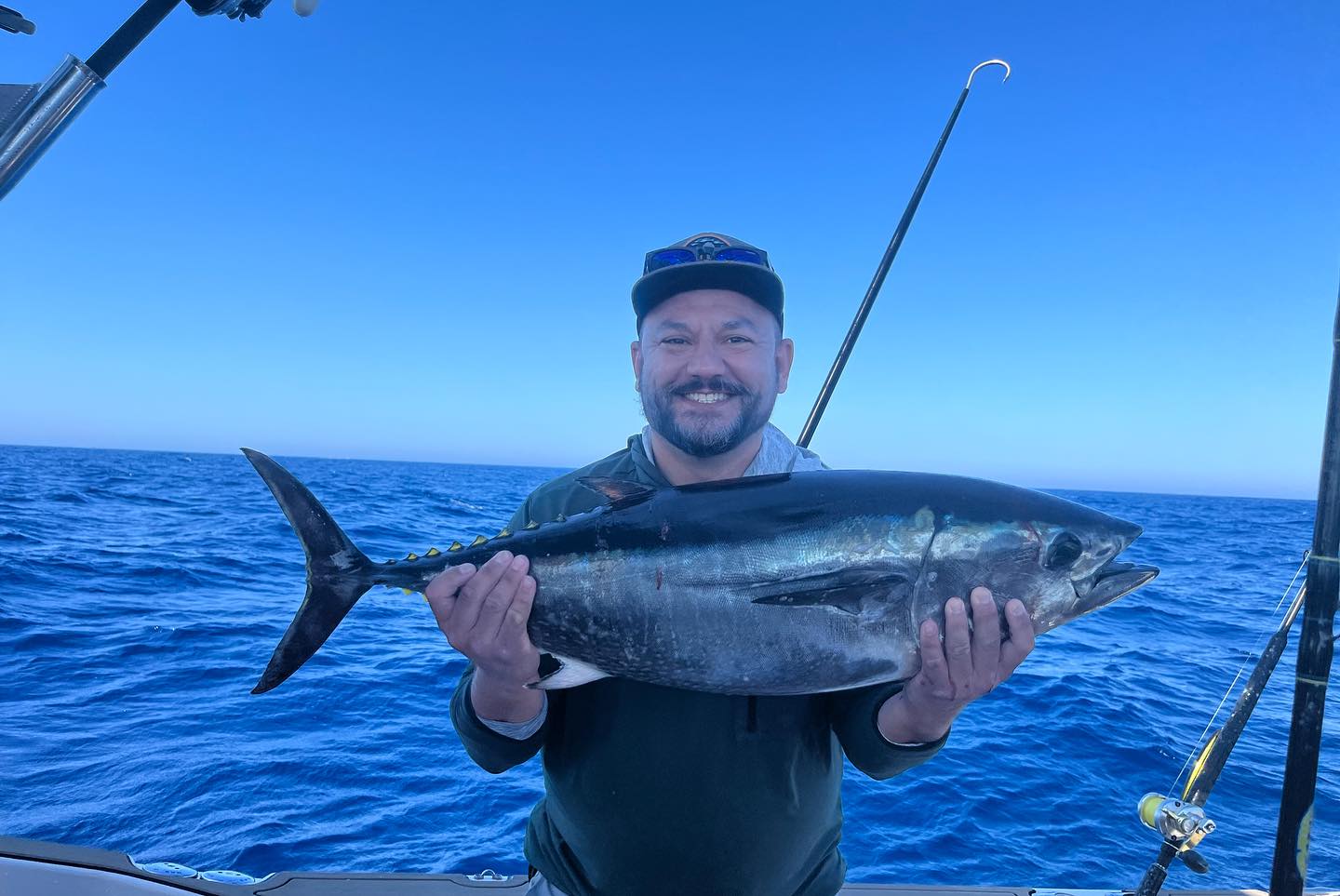 Blackfin Tuna, a beautiful 30-inch fish caught while fishing in San Diego