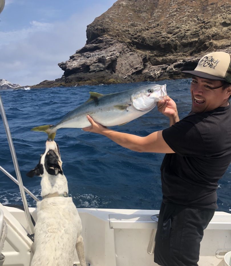 Angler with fishing rod in California