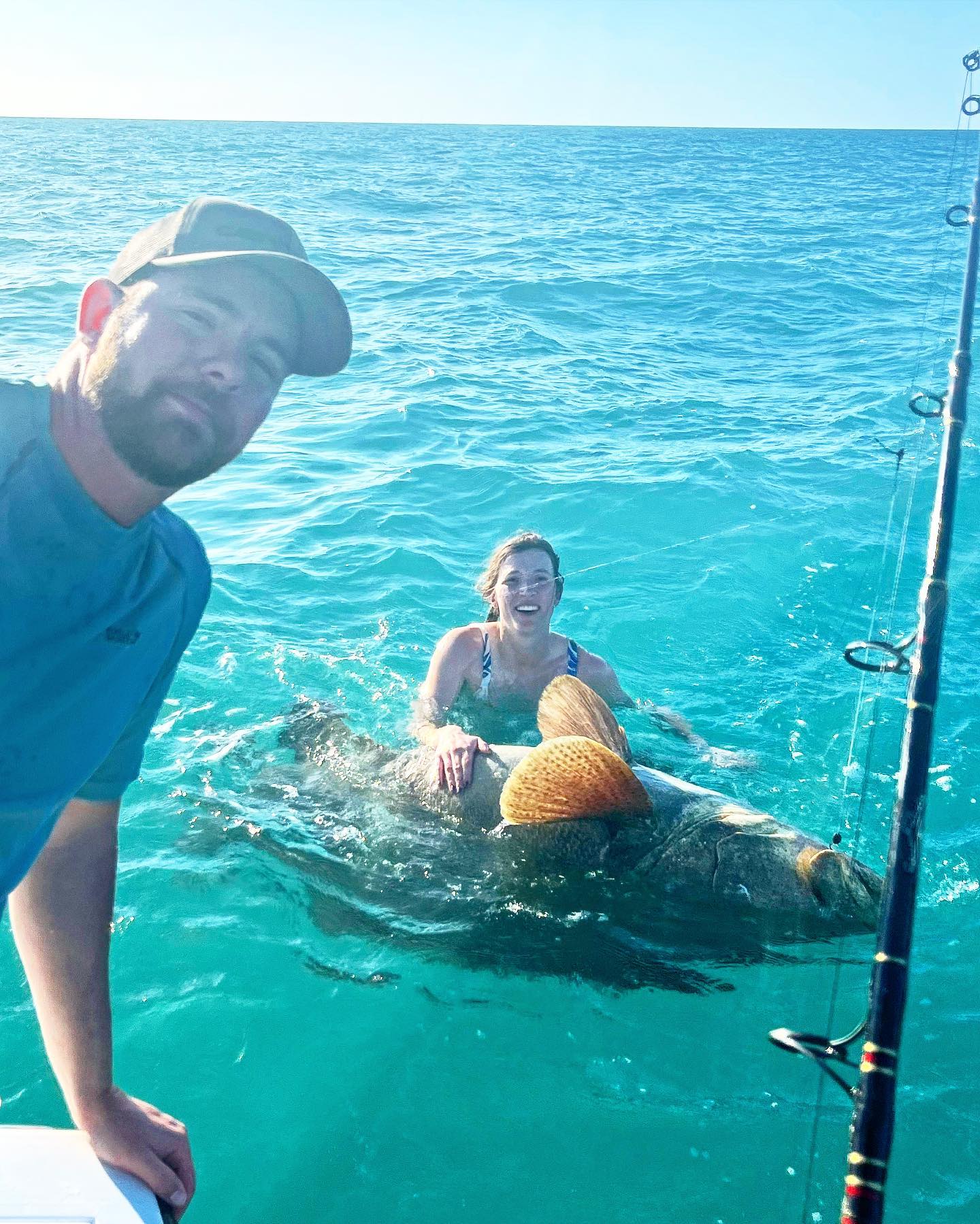 A person fishing in the waters of Key West, Florida