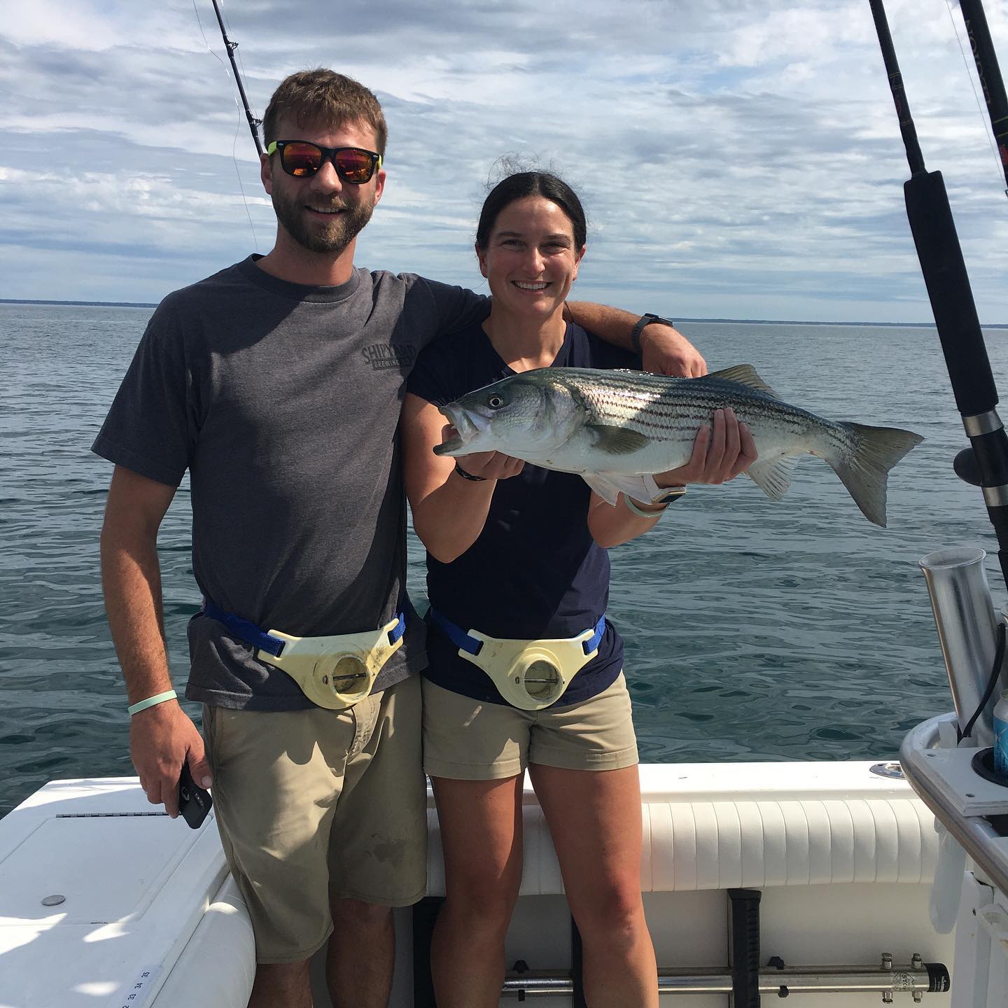 Striped bass caught while fishing in MA