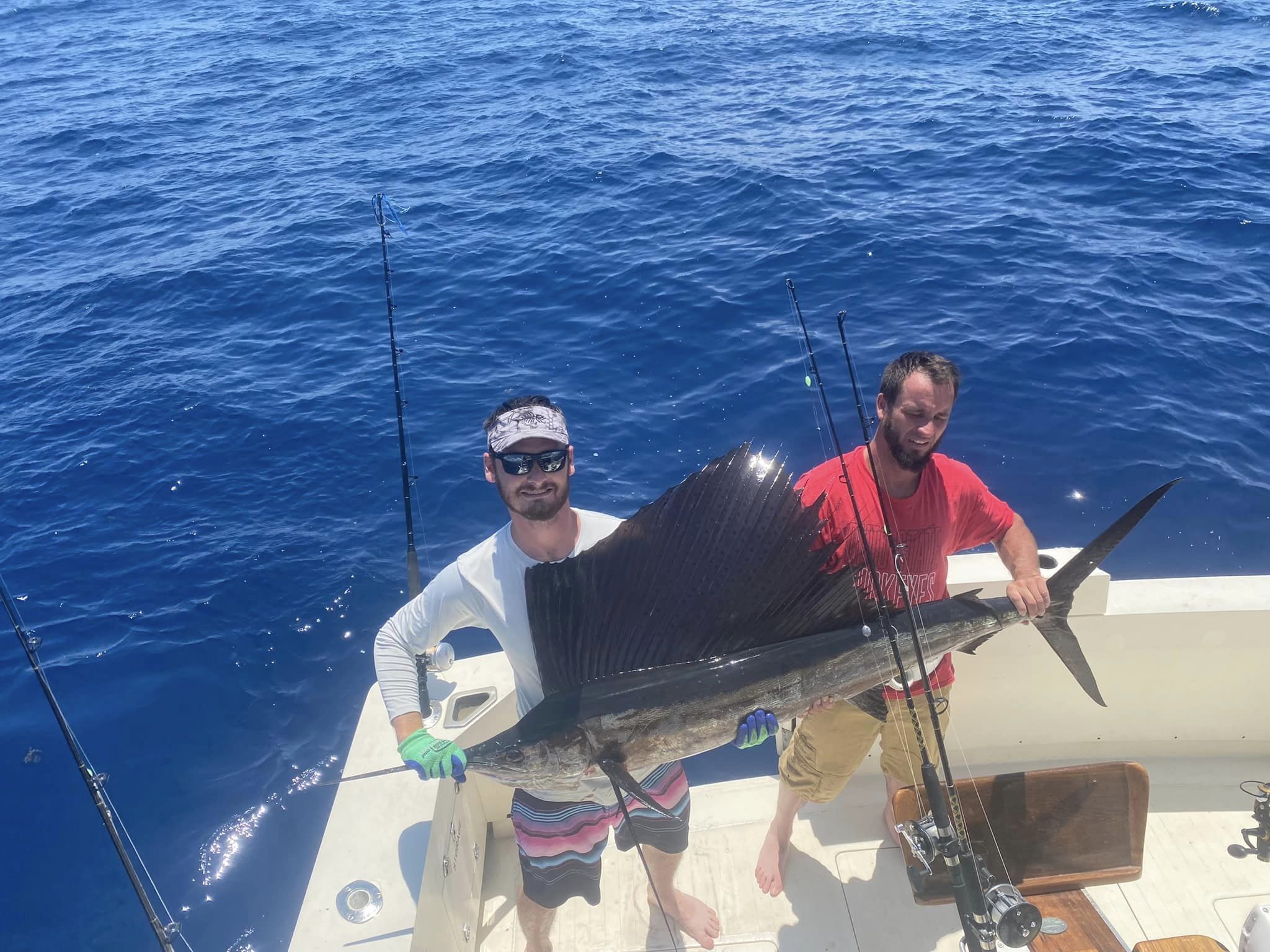 Fisherman with a large Atlantic Sailfish caught in NC