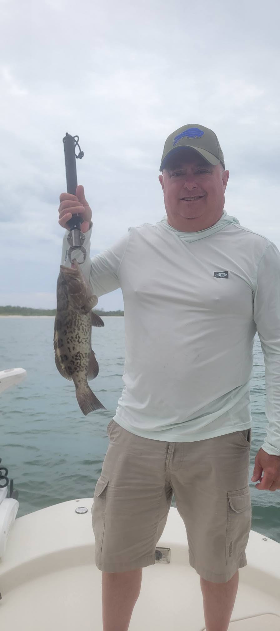 Freshly caught gag grouper displayed on fishing boat in Bonita Springs FL waters