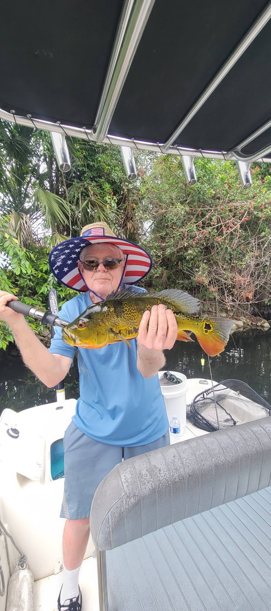 Peacock bass caught while fishing in Bonita Springs FL