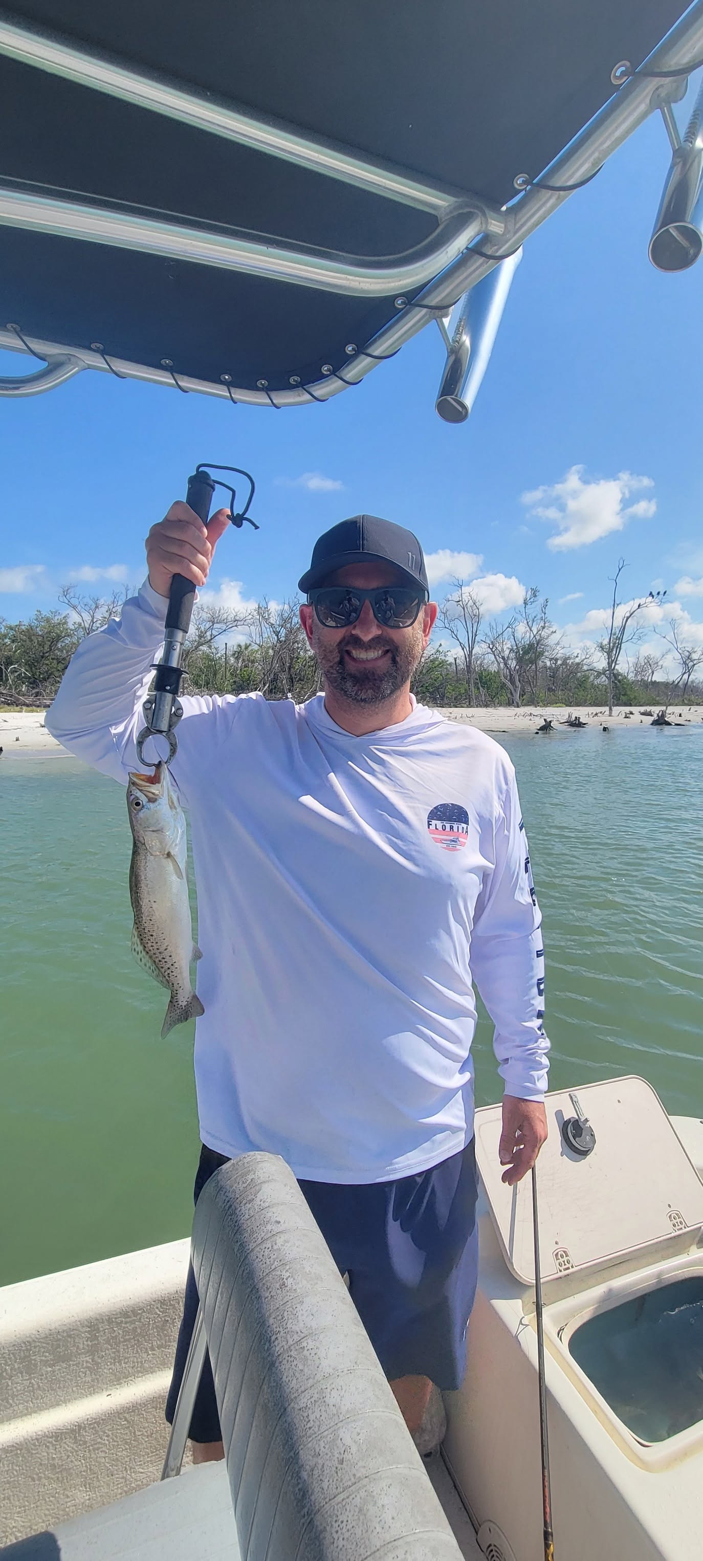 Speckled trout catch displayed on fishing boat in Bonita Springs FL waters
