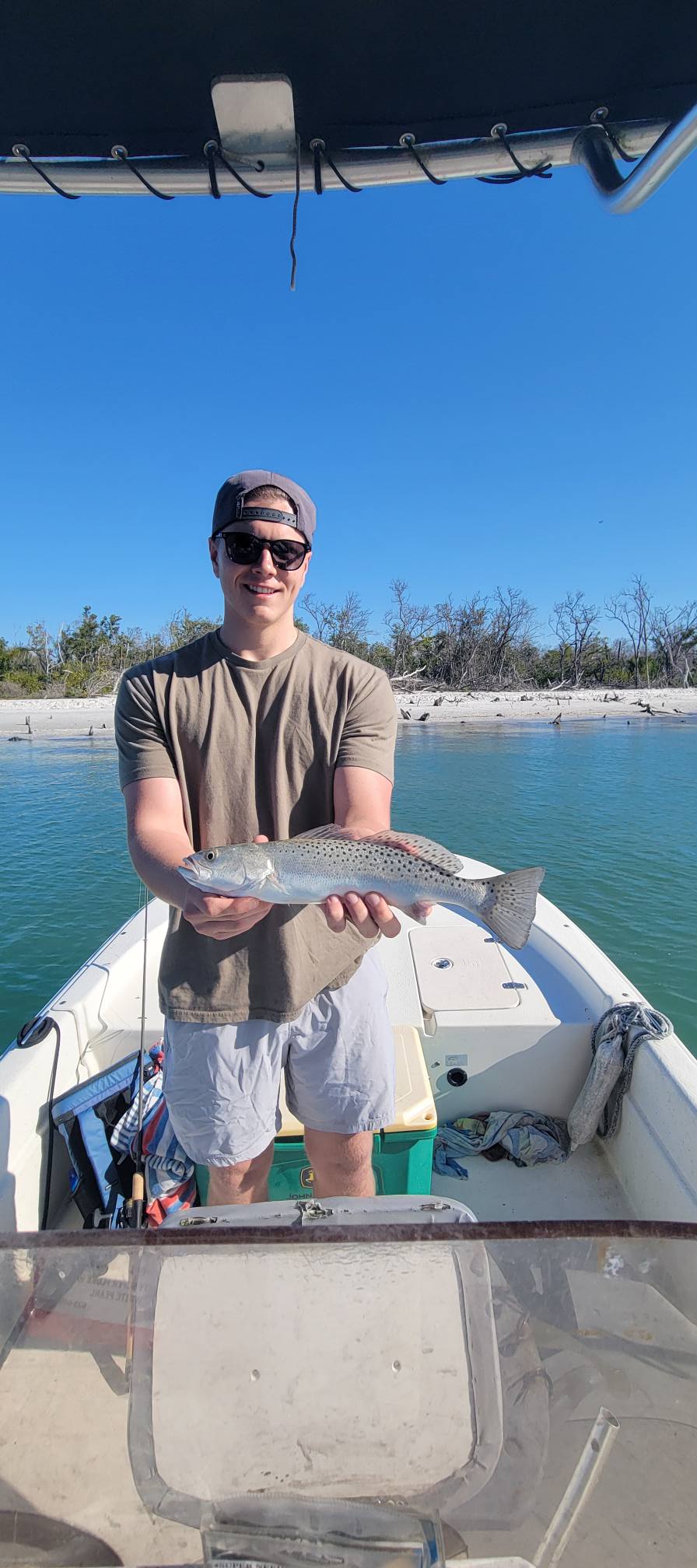 Speckled trout catch displayed on fishing boat in Bonita Springs Florida waters
