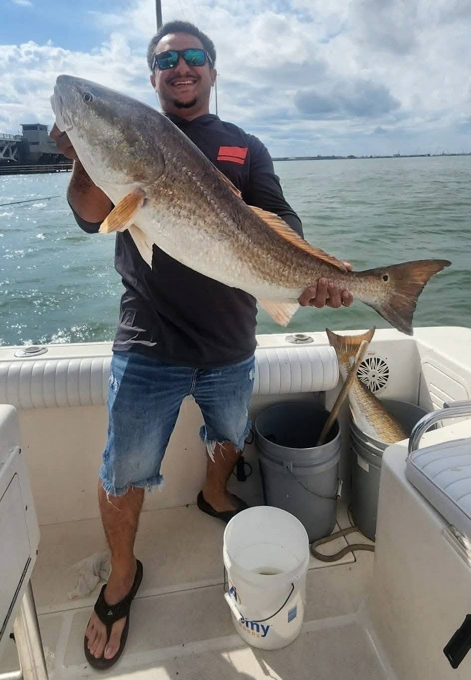 Large redfish caught while fishing in Galveston TX waters