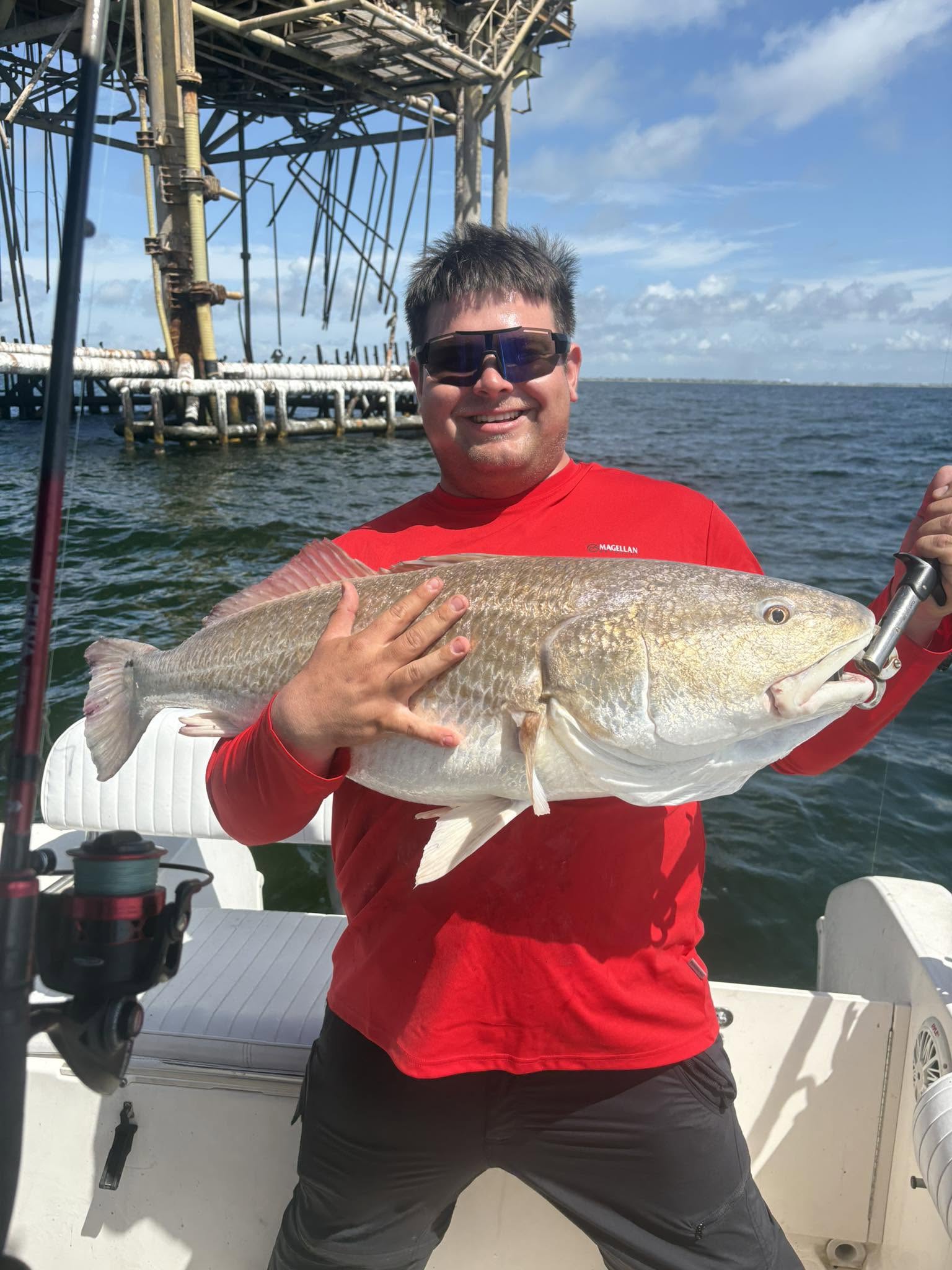 Redfish caught fishing in Galveston TX on boat