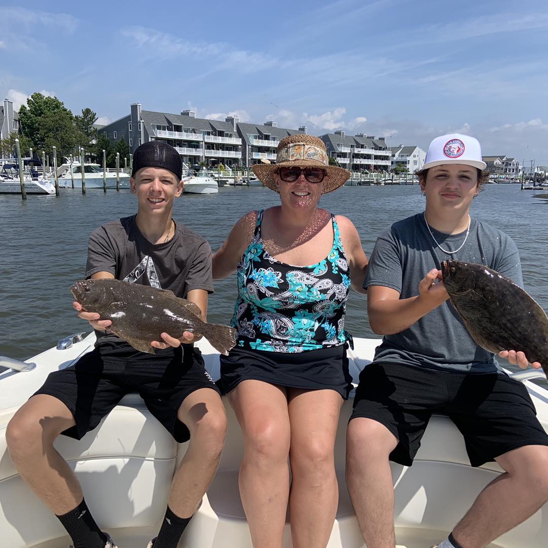 Two anglers with a catch of 2 large fish in Somers Point