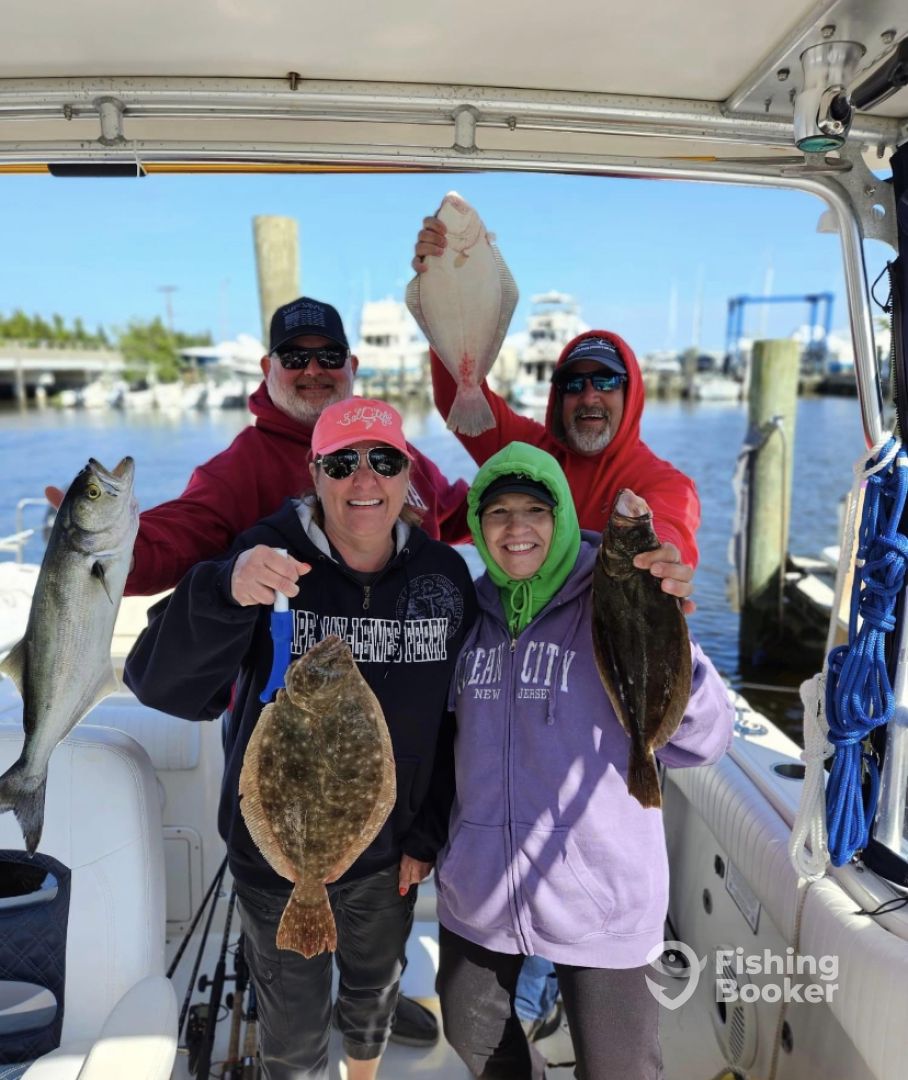Southern Flounder and Bluefish, 22-inch fish caught in Somers Point