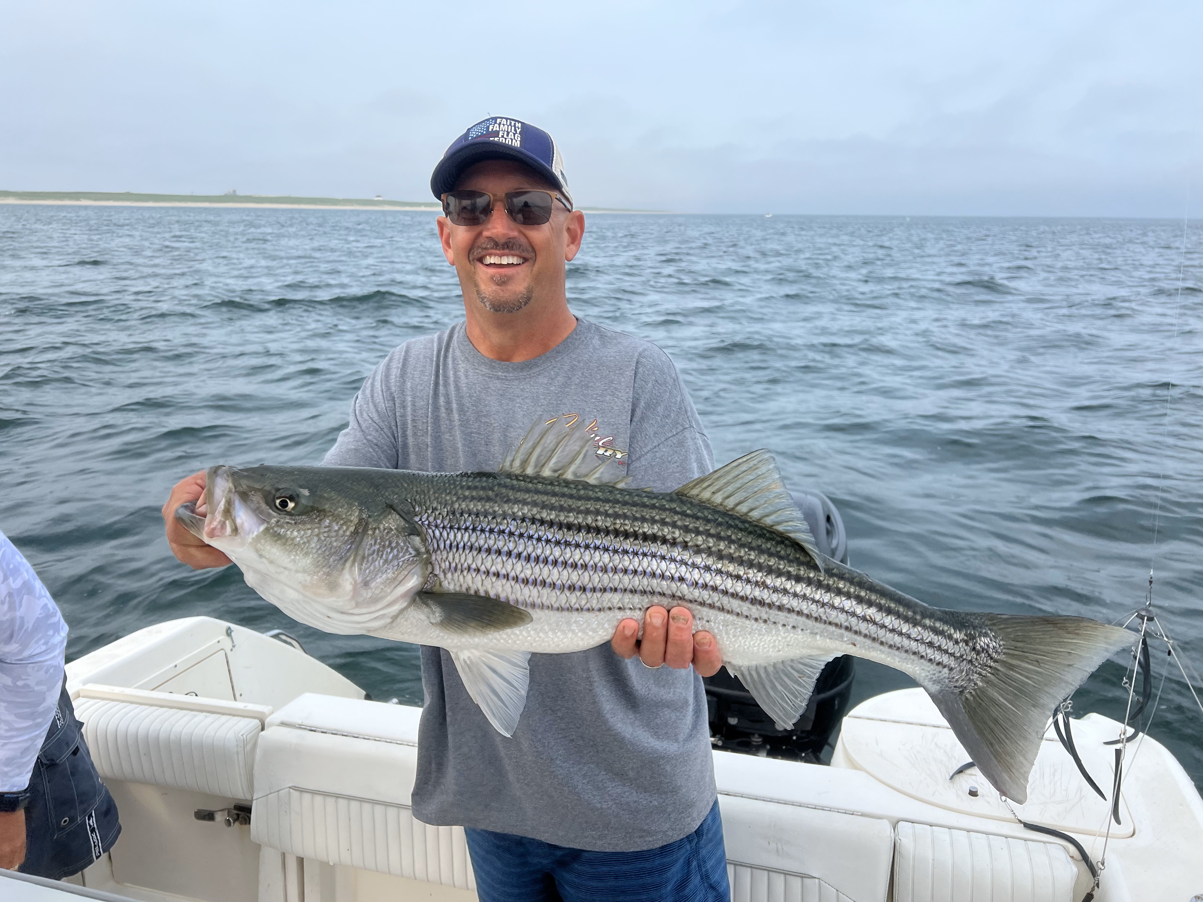 Striped bass caught while fishing in MA