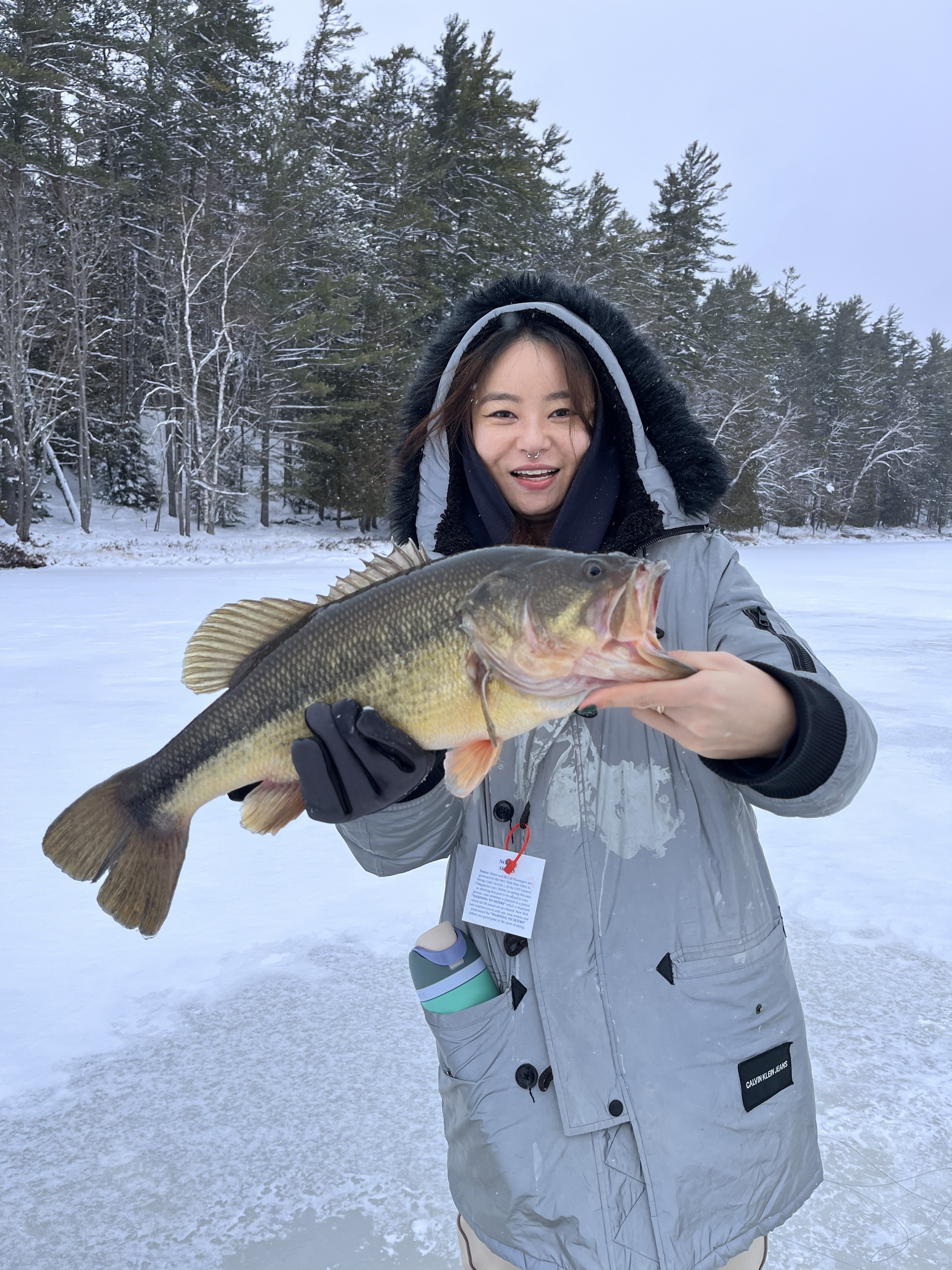 Largemouth bass caught while fishing in Evans Mills