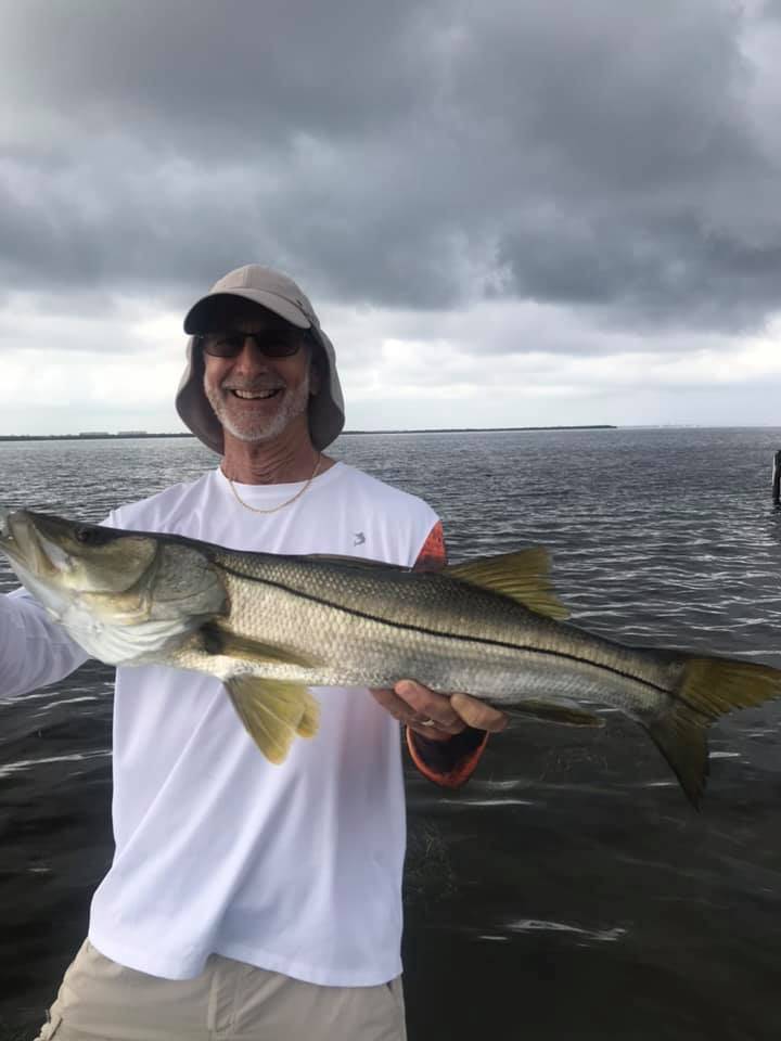 A single snook fish caught while fishing at Hernando Beach