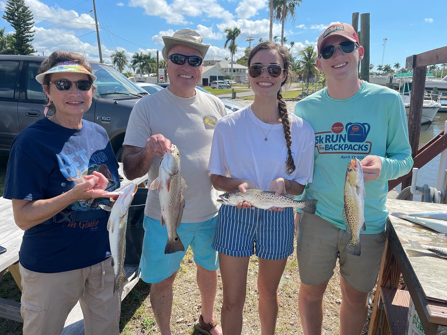 Four redfish and spotted weakfish caught in FL