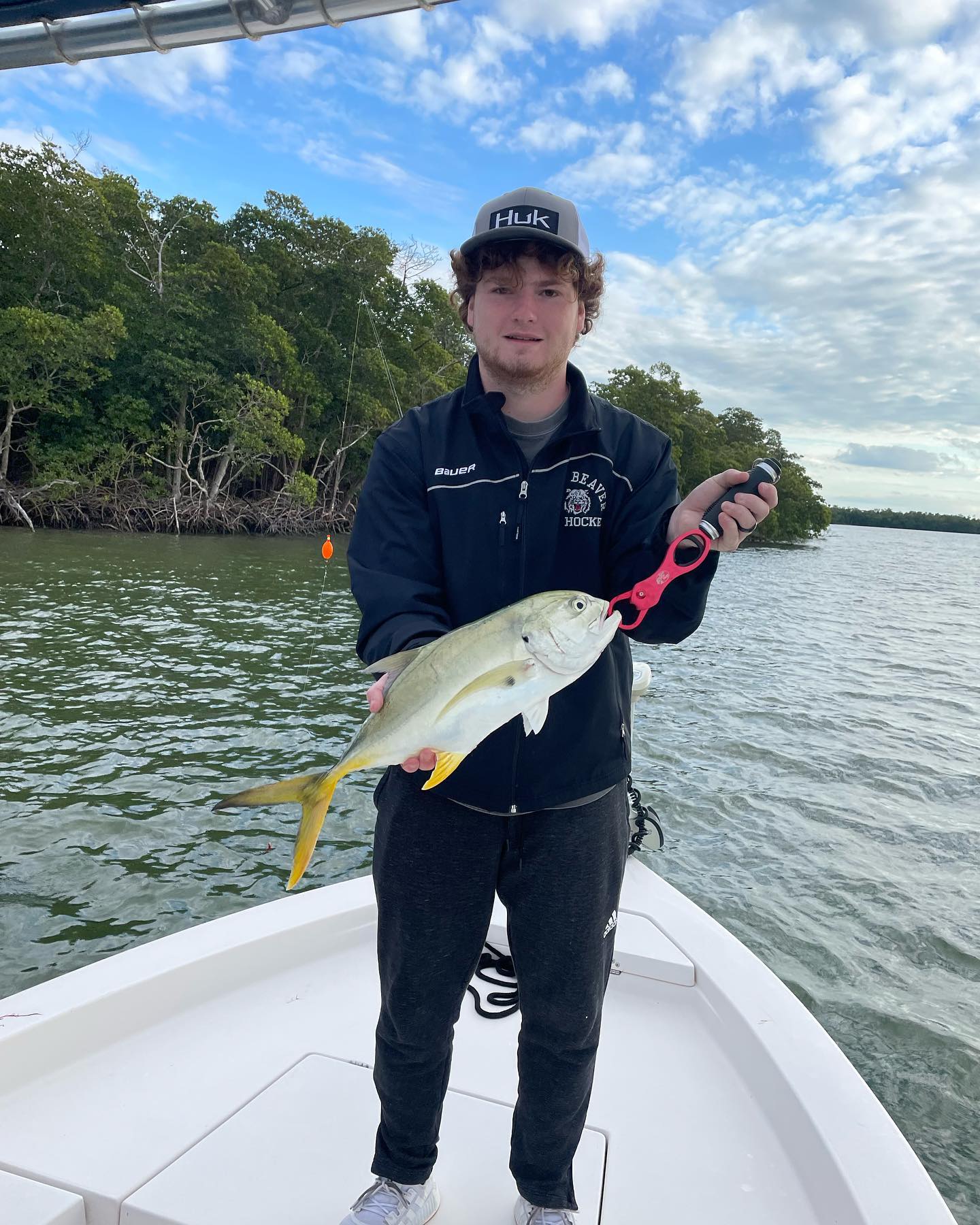 Giant trevally fish caught in Everglades City