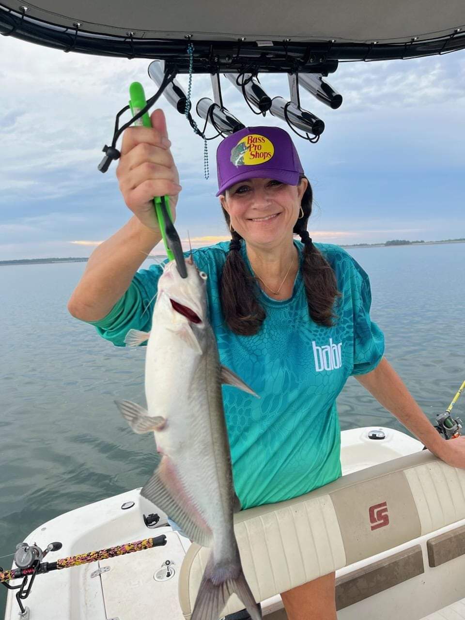 A stunning photo of a big blue catfish caught in GA.