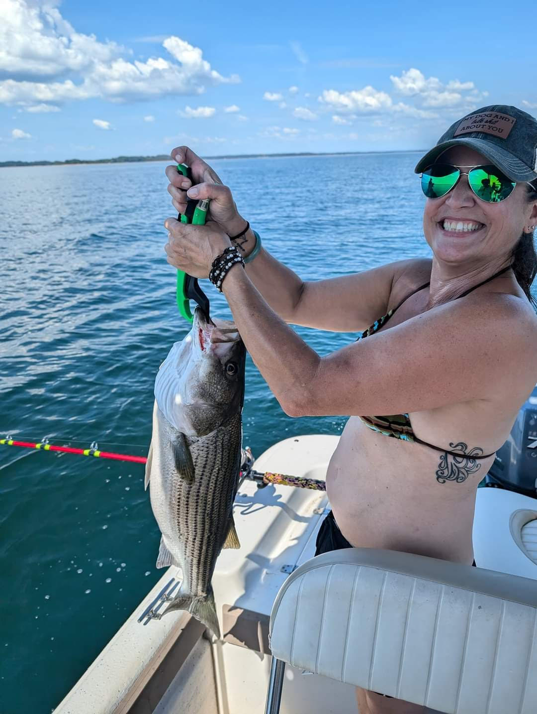 Striped bass caught while fishing in GA
