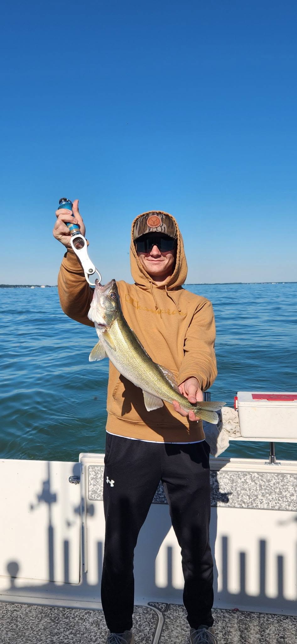 Walleye catch displayed on fishing boat in Marblehead OH