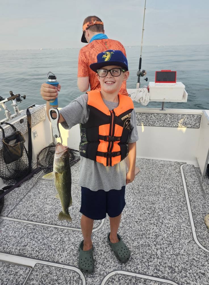 Walleye caught while fishing in Marblehead Ohio on charter boat