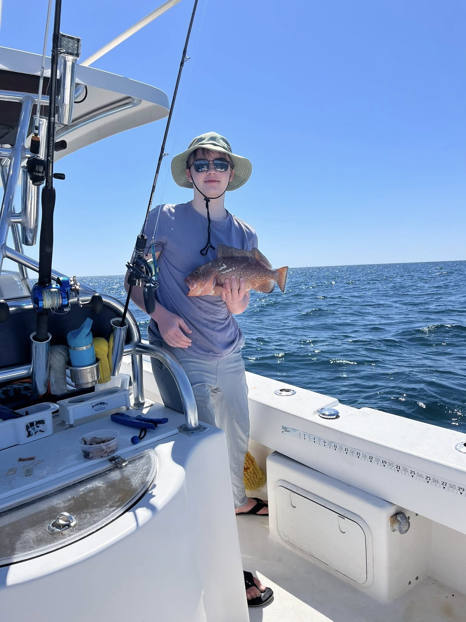 Red grouper caught while fishing on boat near Okaloosa Island FL