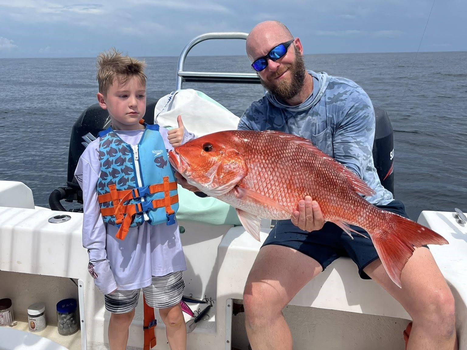 Red snapper caught while fishing on boat near Okaloosa Island FL