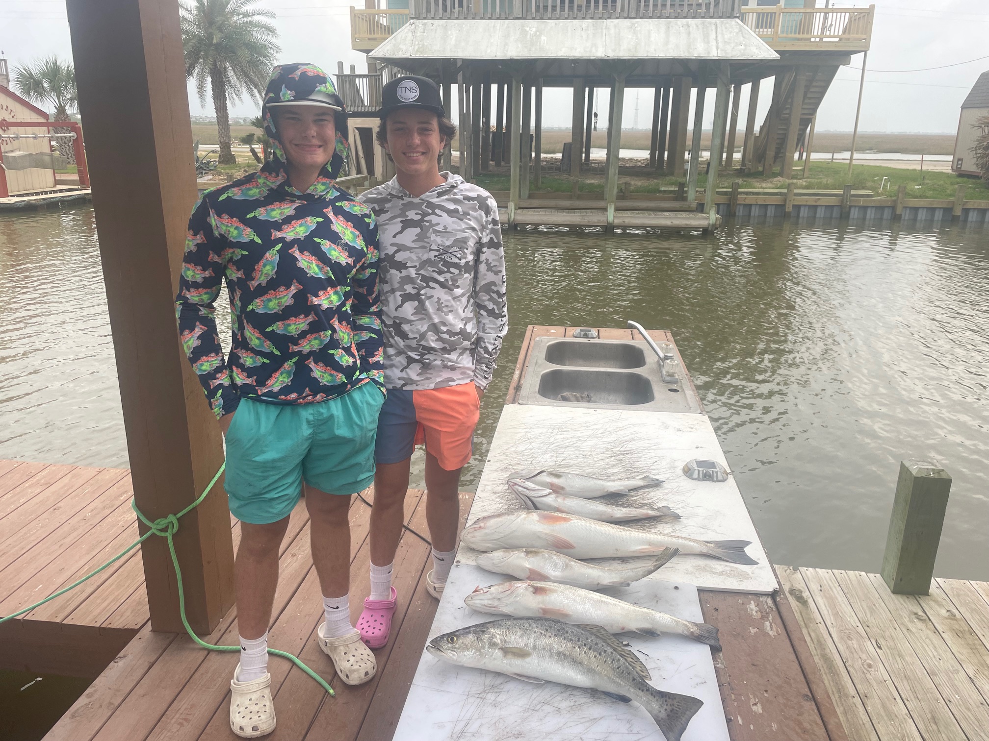 Two anglers fishing for big fish in TX