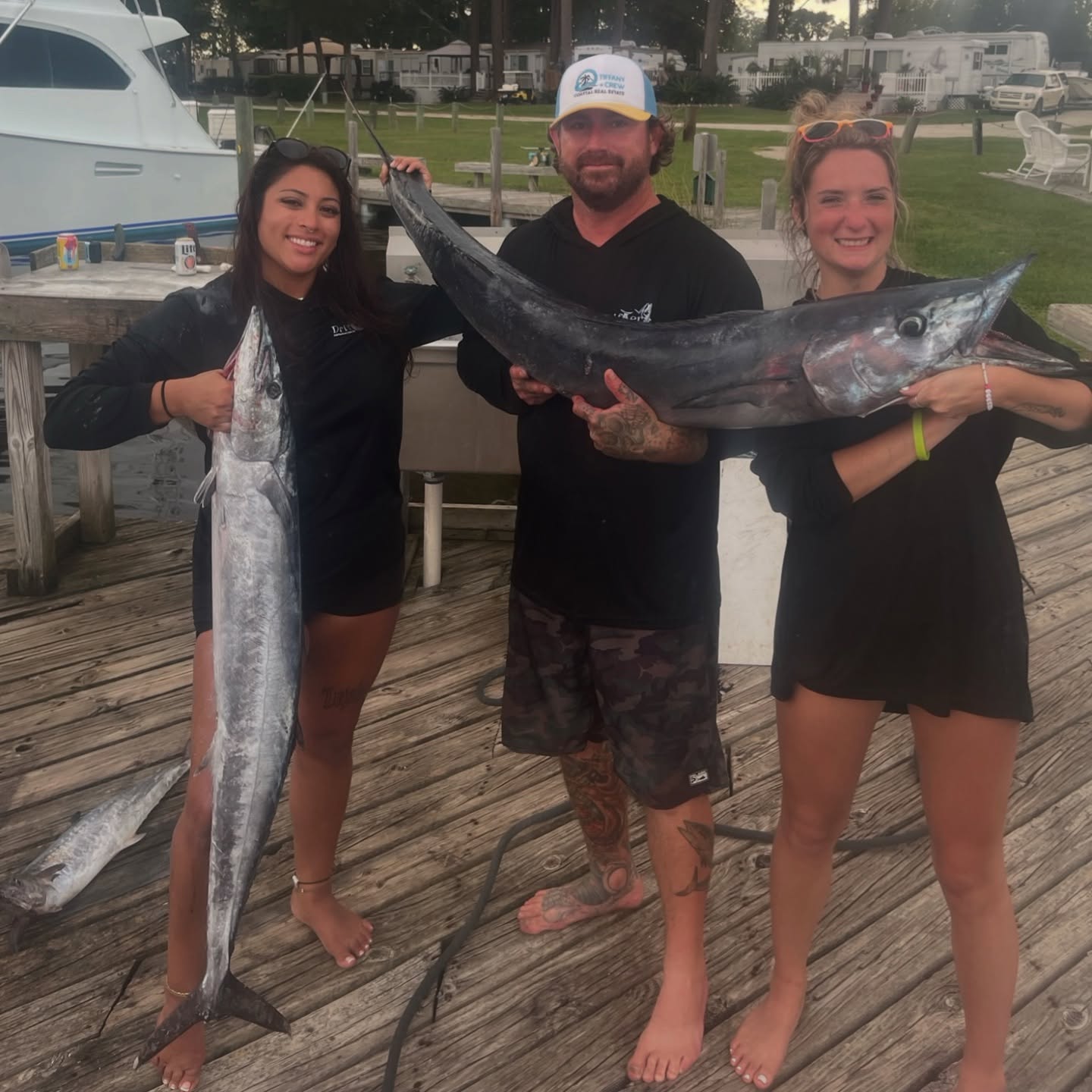 Two wahoo fish caught while fishing in North Carolina