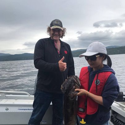A pair of anglers fishing in the scenic Port Hardy