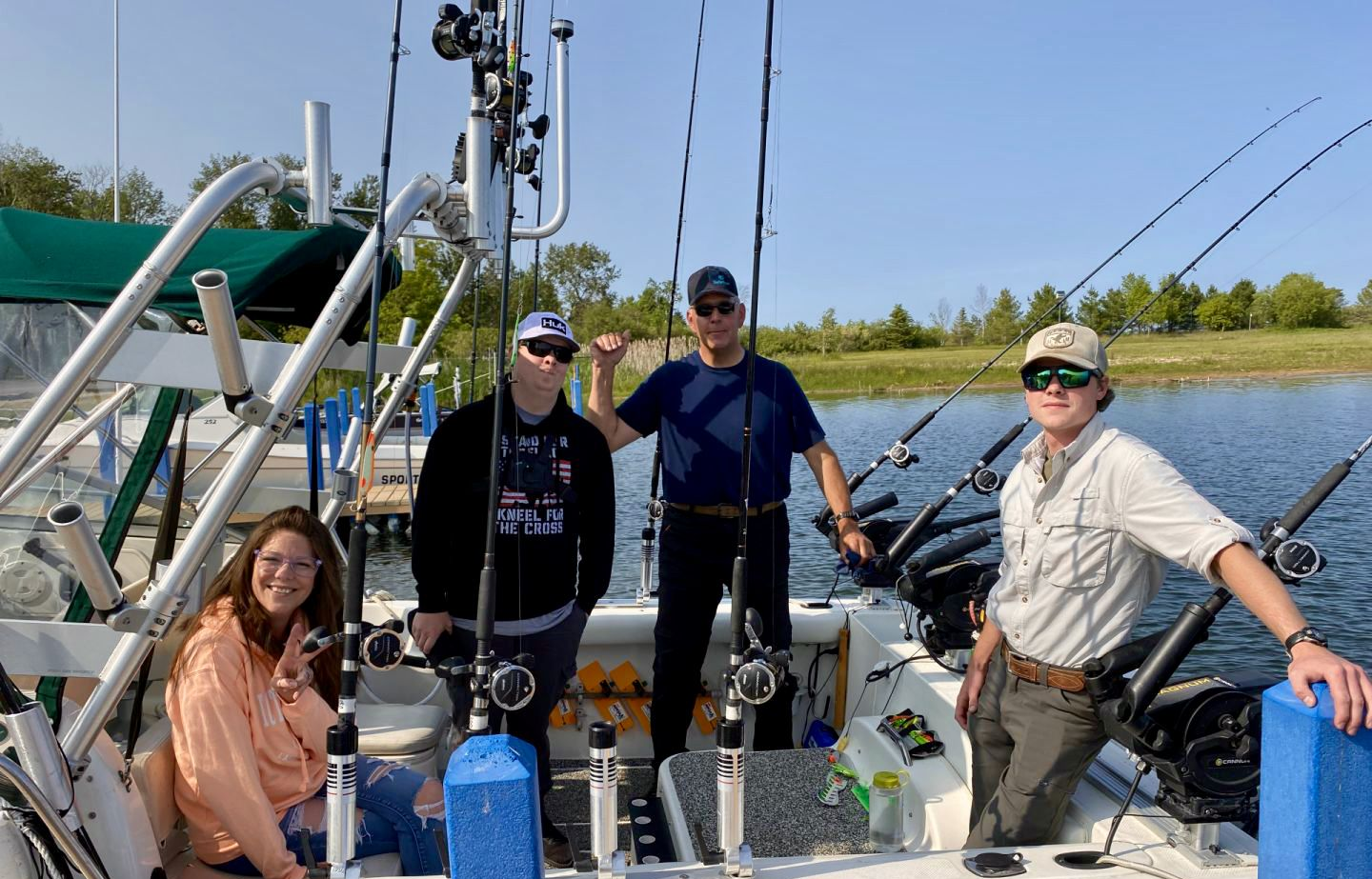 4 people fishing in Harrisville